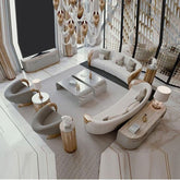 Trueliving Luxurious Dark Eight Seater Sofa Velvet Finish 0.87D x 3.95W x 0.87H Meters